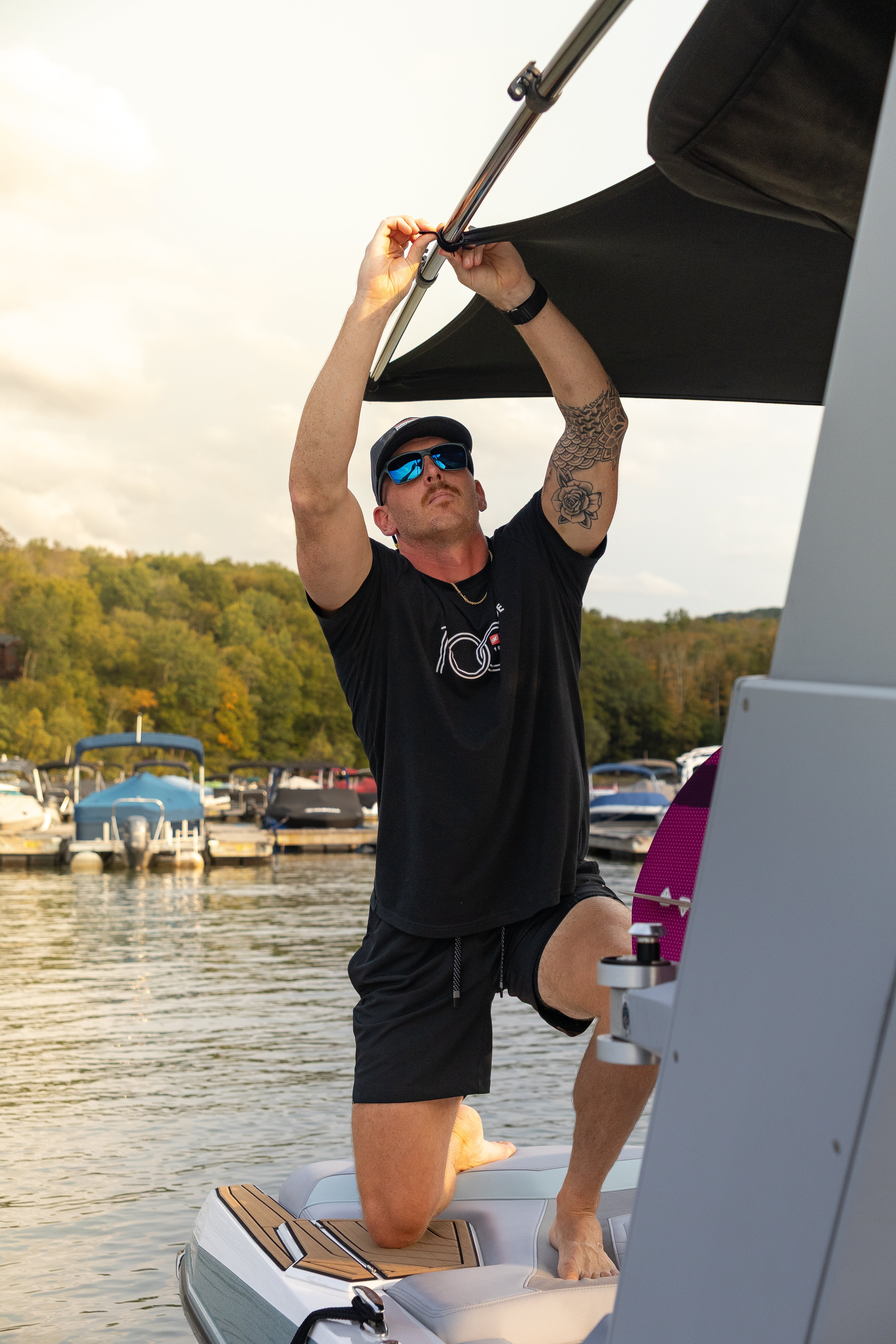 Shoreline Brands Bimini Extension and Shade Sail Installation