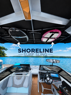 Nautique Boat with Shoreline Brands Surf Sling Bimini Storage