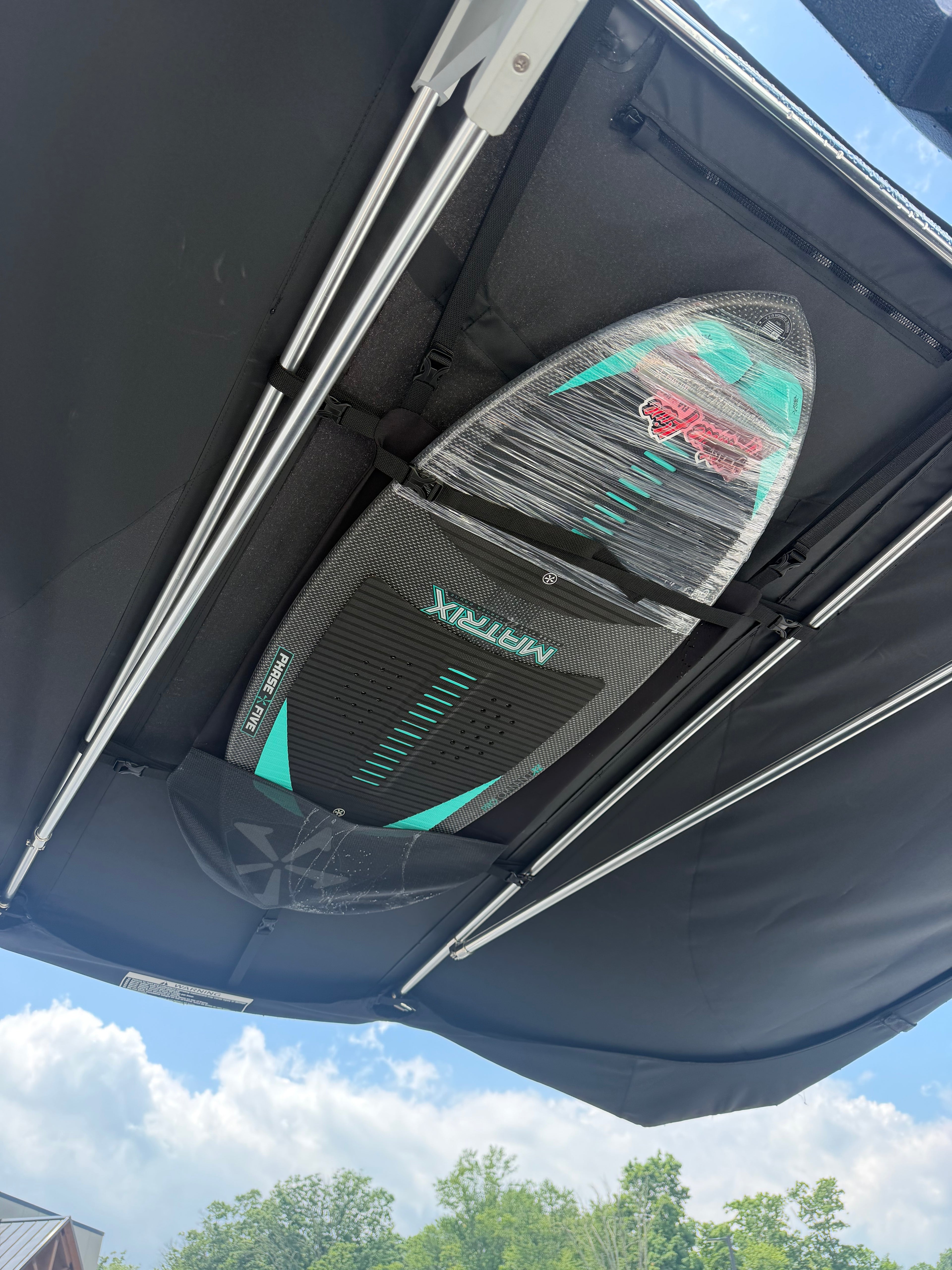 Shoreline Brands Wakesurf Sling Installed on a Nautique S23