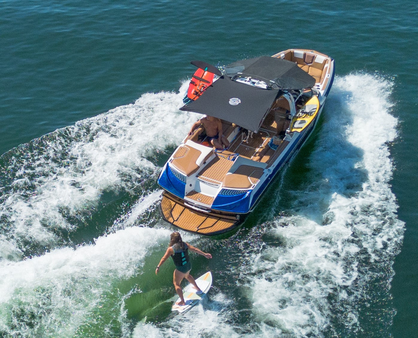 Wake Tower Mounted Universal Bimini Extension Wake Boat Bimini Top Extension from Shoreline Brands - Nautique, Mastercraft, Moomba, Supra, Malibu, Centurion, Regal boats