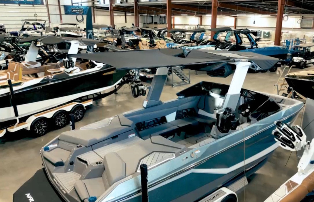 Nautique G23 and G25 Telescoping Wake Tower Bimini Top Extension and Shade Sail