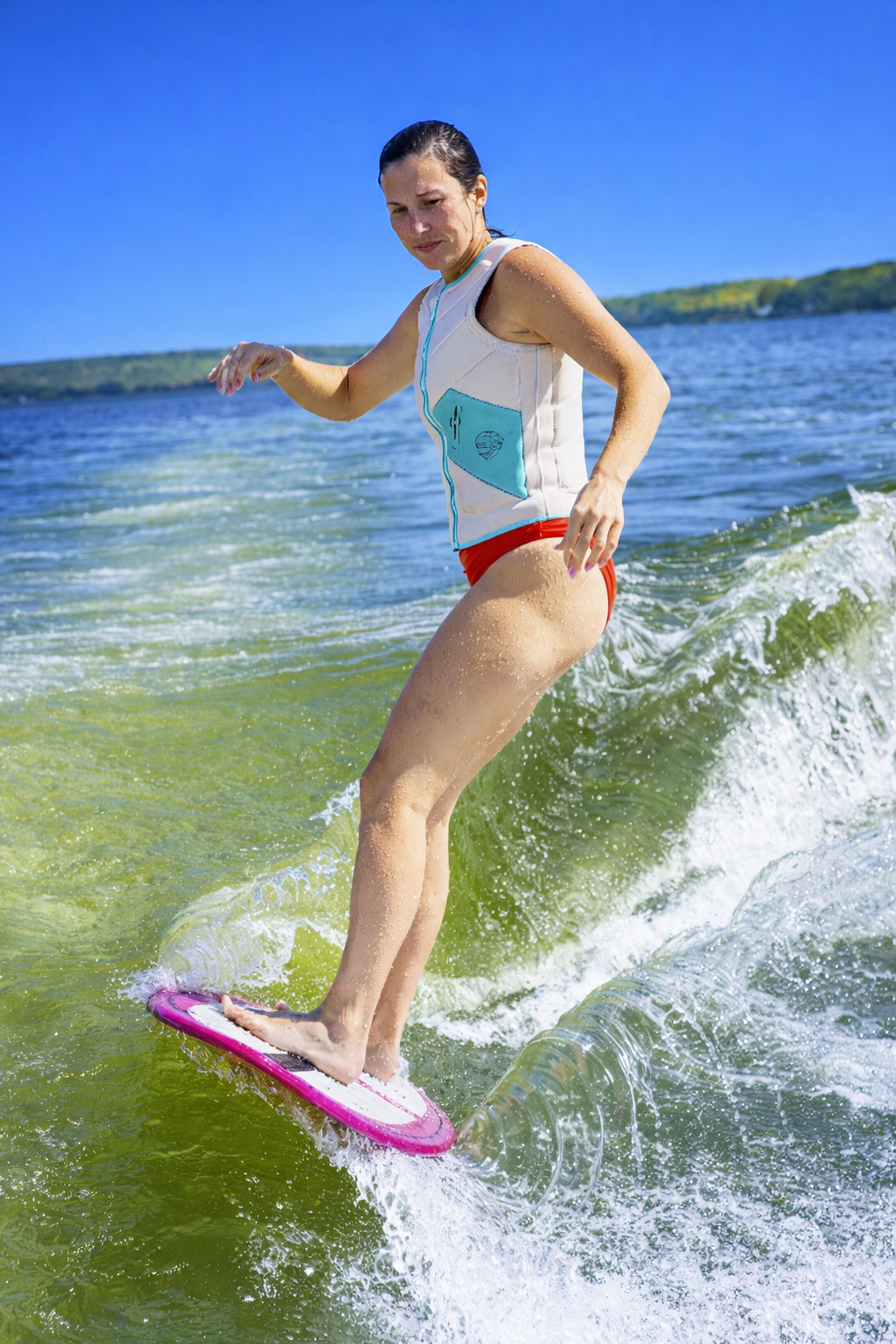 Wakesurfing Girl Shoreline Brands